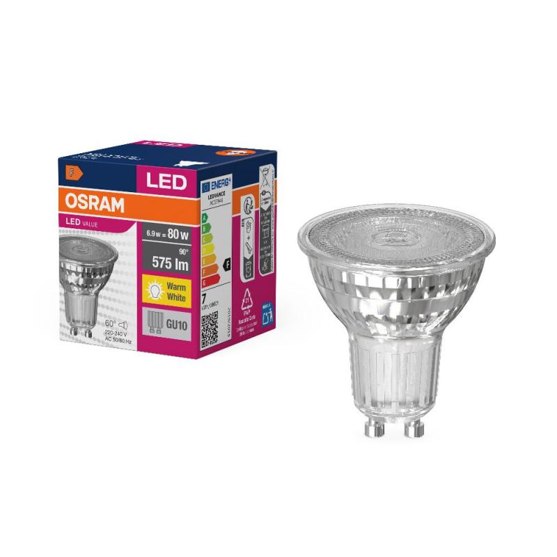 OSRAM LED Value PAR16 LED Reflektor Lampe 6,9W wie 80W warmweißes Licht mit 60° Lichtkegel